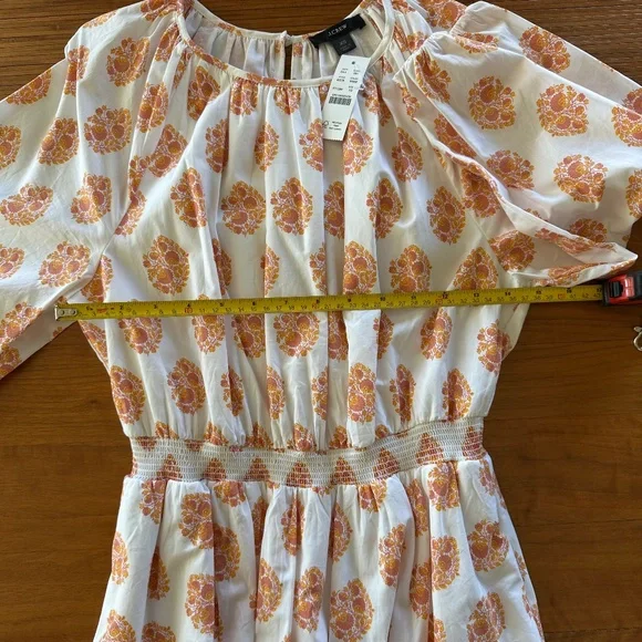 NWT J. Crew Smocked Waist Floral Block Print Mini Dress - XS - Picture 11 of 16